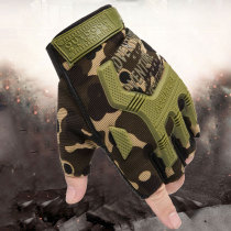 Special Soldier Camouflage Gloves Men Sports Fitness Half Finger Outdoor Riding Female Mountaineering Tactics Dew Finger Fighting Thin Gloves