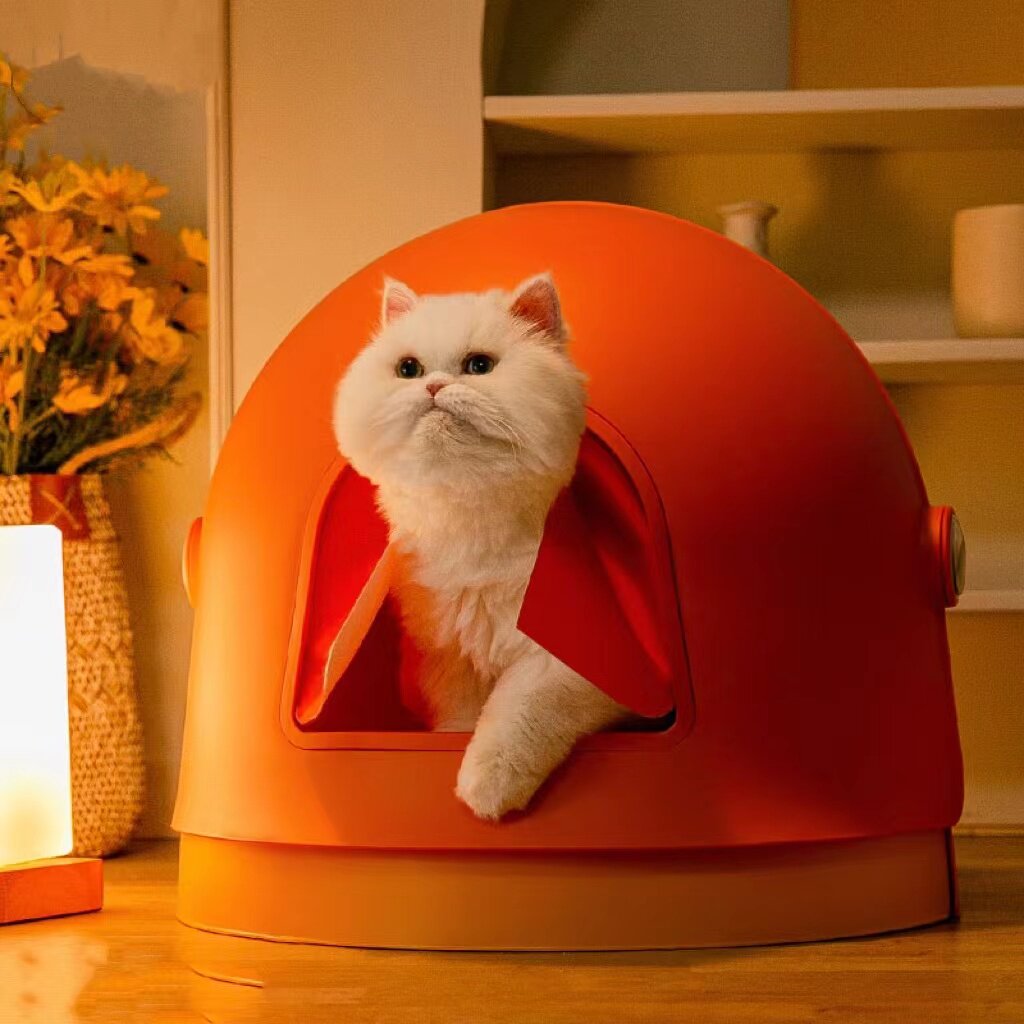 Cat Litter Basin Full Semi-Closed Cat Toilet Sand Basin Young Cat Super Large Deodorant Anti-Splash With Sand Clamshell Cat Supplies