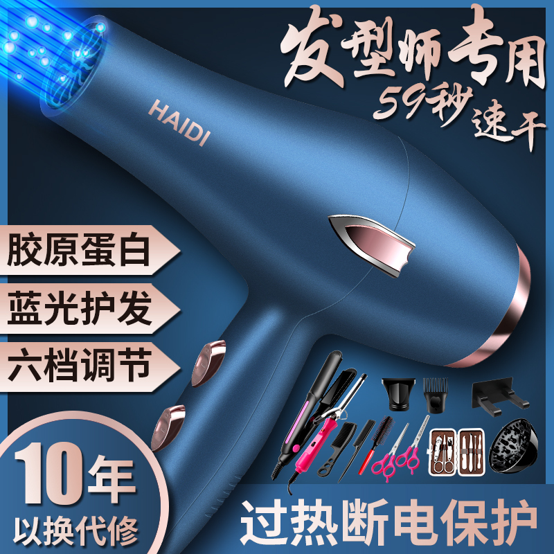 German Hair Dryer for Home Use, Strong Wind, High-Power 2200W, Salon-Grade, Negative Ion, Hot and Cold Air, Silent
