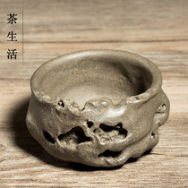 Yixing purple sand stone pattern small Cup Master Cup Tea Cup kung fu tea cup purple sand pot accessories boutique gift gift