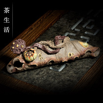 Tea darling Purple Sand Boutique good luck Lieven Sculpture Lotus Seed Lotus tea Play with a piece of tea tray Home Decorative Gifts