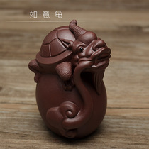 tea favor decoration boutique purple best turtle sculpture cha wan lucky to ward off evil spirits and shou gui cha wan tray home decoration
