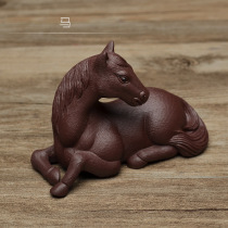 Tea pet boutique purple sand ornaments zodiac horse sculpture horse to successfully put a tea plate decoration purple sand gift gift