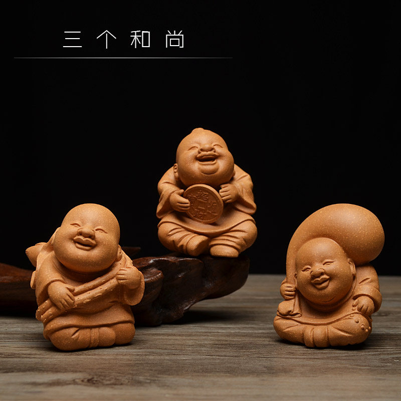 Tea spotting piece boutique Purple Sand Fu from Heaven and Treasure Luck and Good luck Lian Boy Sculptor Sculpture Tea Play