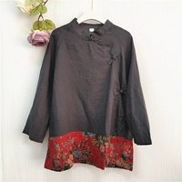 Красный фон печать+серая 55%конопля 45%хлопок