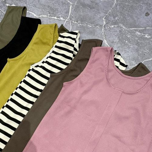 Летний трикотажный жилет, круглый воротник