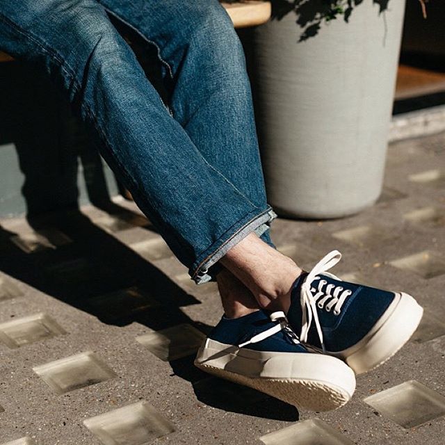 Nhật Bản Moonstar DOEK OXFORD Giày vải Giày lưu hóa Nissan Made in Japan - Plimsolls giày converse cổ thấp