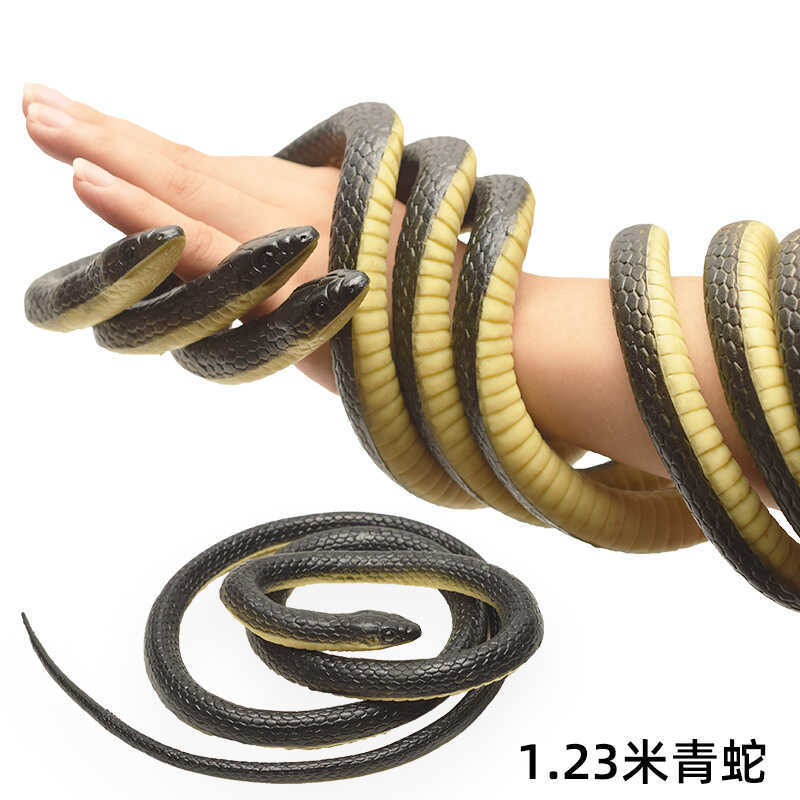 Large Artificial Snake 1.23m Large Green Snake Model Artificial Snake Creative Rubber Whole Body Scary Children's Toy Snake