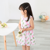 Baby girl skirt 2021 new summer dress thin Grace bear 1 year old 3 Children 4 vest dress 5 girls foreign style dress