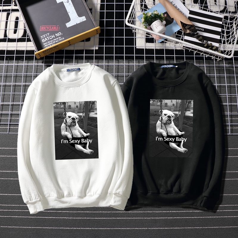 Hàn Quốc ulzzang Cảng cảng gió Nhật Bản thương hiệu thủy triều Nhật Bản retro đôi nam nữ cộng với áo len nhung cổ tròn quần thể thao nam