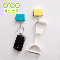 Japan KM magnet adhesive hook refrigerator side adsorption hook firm adhesive hook rotatable small piece storage magnet rack