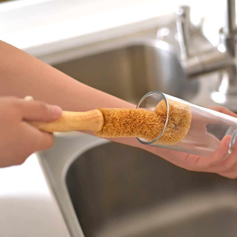 Imported household Cup brush natural material wash cup blind brush kitchen brush kitchen cleaning brush glass bottom cleaning brush