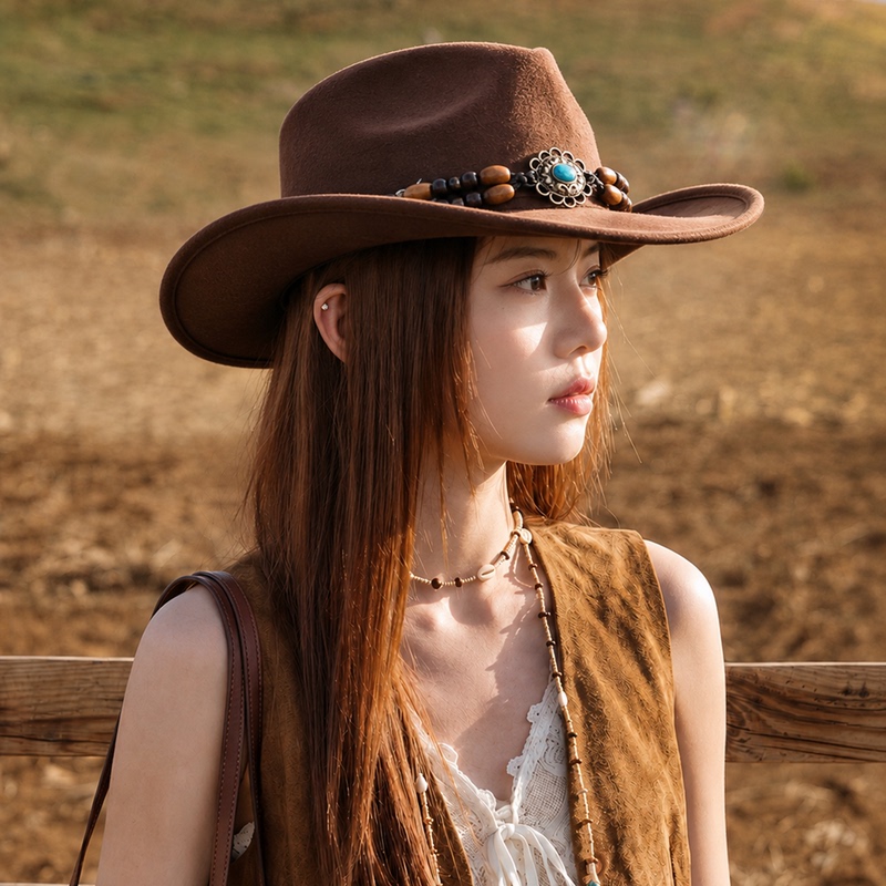 Western Cowboy Hat for Women 2026 New Style Sichuan Western Region Travel Outdoor Hiking Hat Ethnic Style Sunshade Retro Knight Hat for Men Western Cowboy Hat for Women 2026 New Style Sichuan Western Region Travel Outdoor Hiking Hat Ethnic Style Sunshade Retro Knight Hat for Men