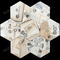 200 * 230mm newspaper hexagonal brick living room bedroom kitchen restaurant bar background wall antique hexagonal brick