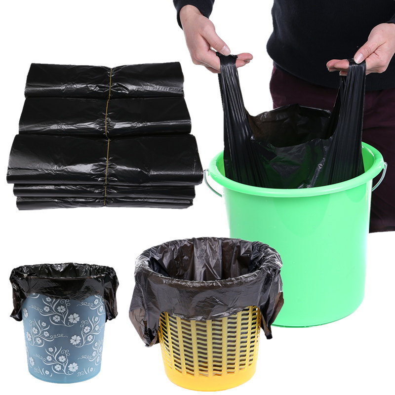 Portable garbage bag Home Kitchen Hotel Guesthouse Thickened Mid-Size Portable Vest Plastic Garbage Bags