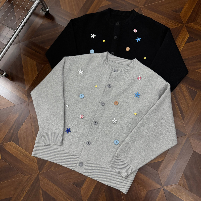 Curpopp Original Design Button Cardigan Knit Sweater Jacket for Men, Lazy Style Niche Soft Knitwear
