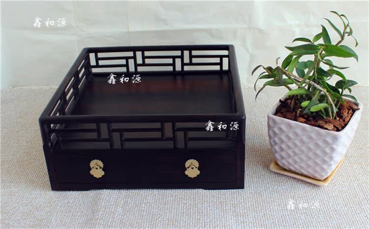 Gỗ mun tím mun Shi Shi 襄 都 承 盘 盘 - Cái hộp thùng gỗ sồi