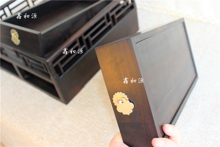 Gỗ mun tím mun Shi Shi 襄 都 承 盘 盘 - Cái hộp thùng gỗ sồi