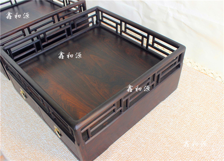 Gỗ mun tím mun Shi Shi 襄 都 承 盘 盘 - Cái hộp thùng gỗ sồi