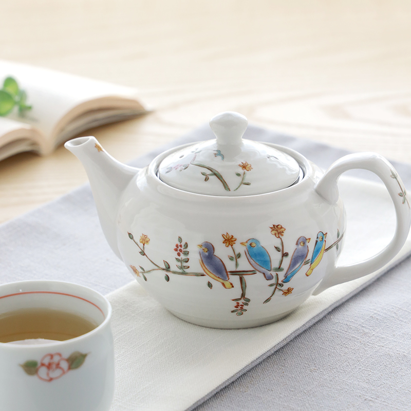 Japan imported Kutani ware hand-painted ceramic cute bird heat-resistant teapot with filter Kung Fu tea maker