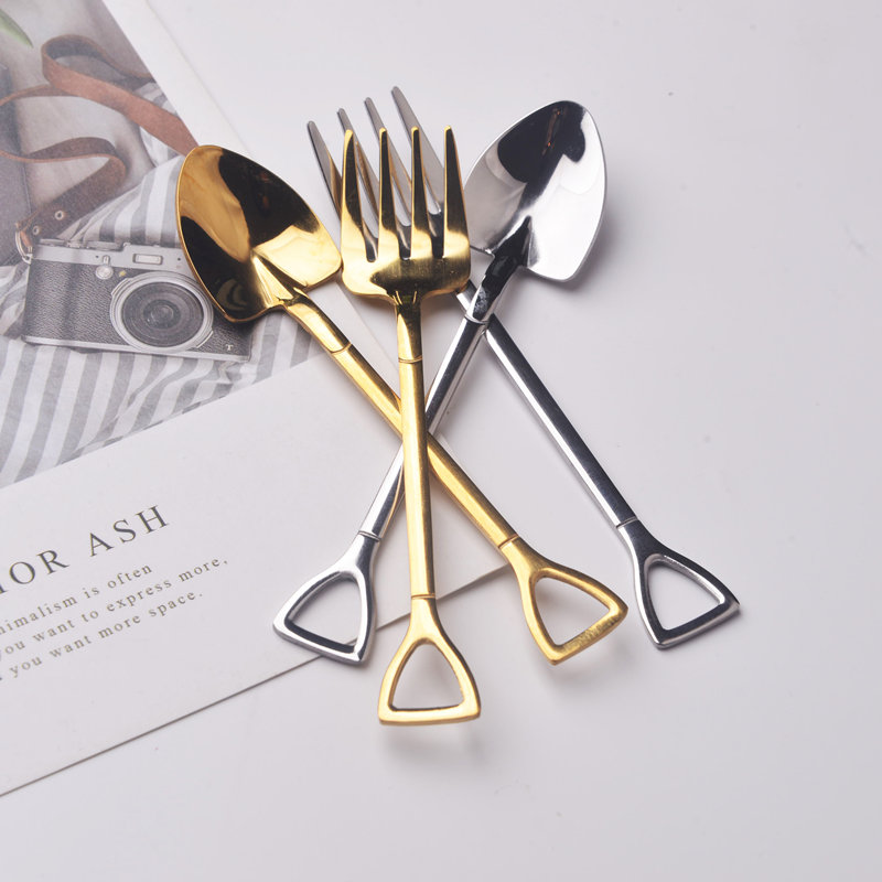 Fruit Fork European Style Small Luxurious Nordic Children Safe Home Stainless Steel Cute Salt Seasoning Spoon Small Spoon short