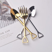 Fruit fork European small luxury Nordic childrens safety home stainless steel cute salt seasoning spoon small spoon very short