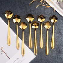 Net red cherry blossom spoon petals home ice cream coffee small spoon European luxury creative cute and beautiful