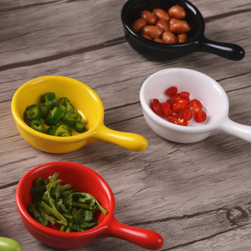 Small Plate Snack Small Saucer Dish Seasoning Dish Cutlery Chongqing Hot Pot Oil Disc Bone Disc Ceramic Home Suit