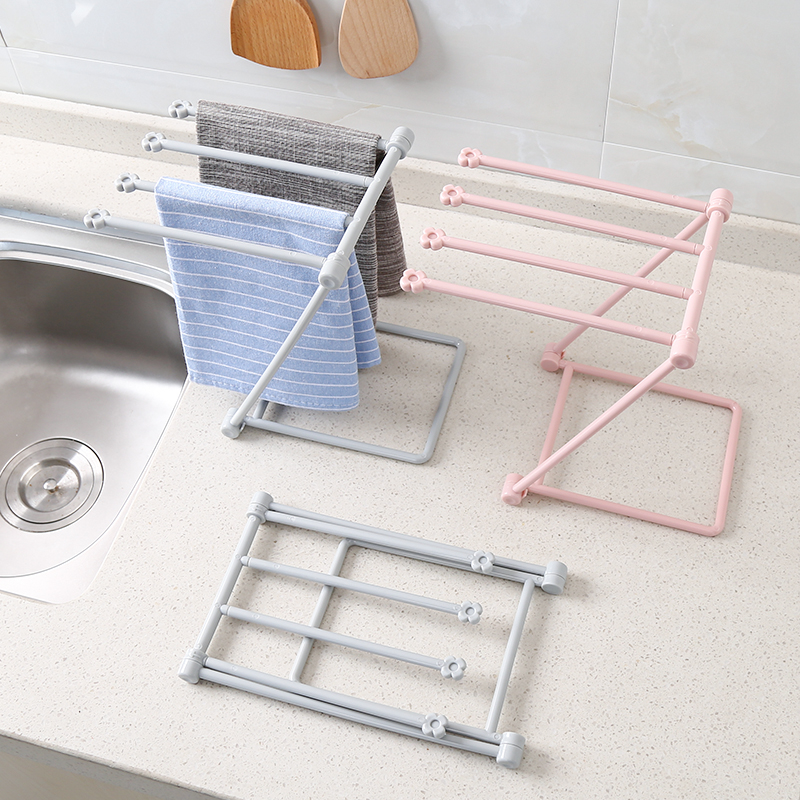 Kitchen Rag Shelf Can Fold glass shelves Shelves Wash Pan Dishcloth Drain Water Rack Towels Towel Containing shelf obliterated shelf