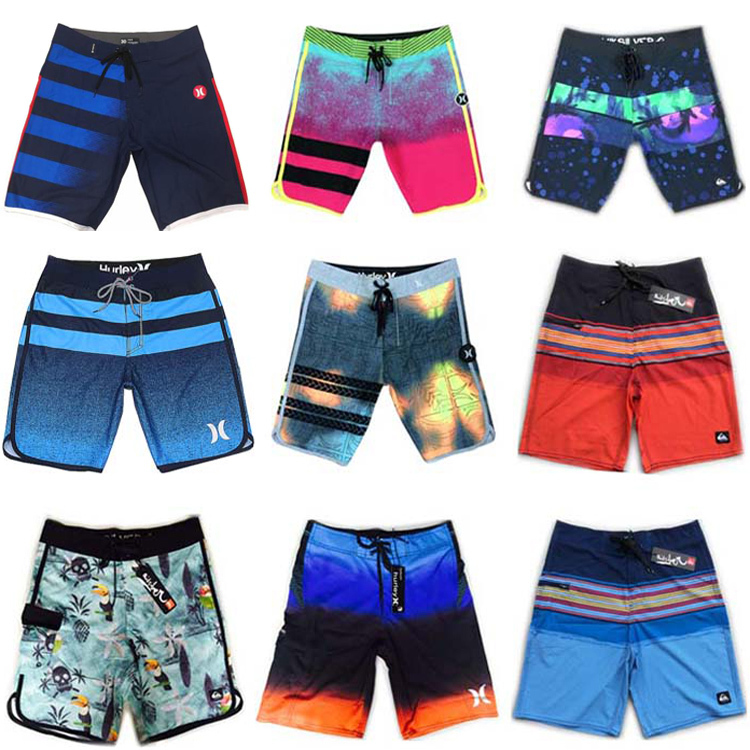 Hurley Beach Shorts Men's Export Elastic Waterproof Surfing Fitness Competition Casual Five-Point Shorts Quick-Drying 2509