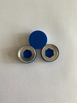 24mm blue aluminum plastic cover for salt water bottle with large diameter aluminum plastic cover semi-open glass bottle