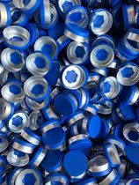  24mm blue aluminum-plastic cap Large diameter aluminum-plastic cap for salt water bottle Semi-open aluminum-plastic cap for glass bottle