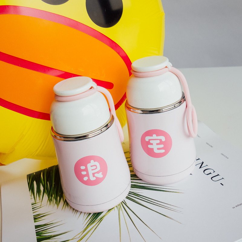 Phiên bản tiếng Hàn của mạng đỏ Bình chân không bằng thép không gỉ Harajuku nữ sinh viên cầm tay cốc nhỏ tươi và đơn giản bình cách nhiệt