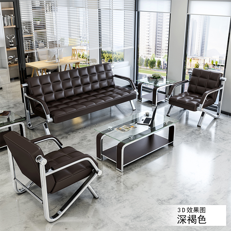 Sofa văn phòng đơn giản tiếp tân kinh doanh sofa ba người Nội thất văn phòng thời trang sofa kết hợp bàn cà phê