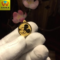 999 foot Gold custom gold pure gold cartoon Mickey mouse avatar women necklace pendant pendant can be lettered