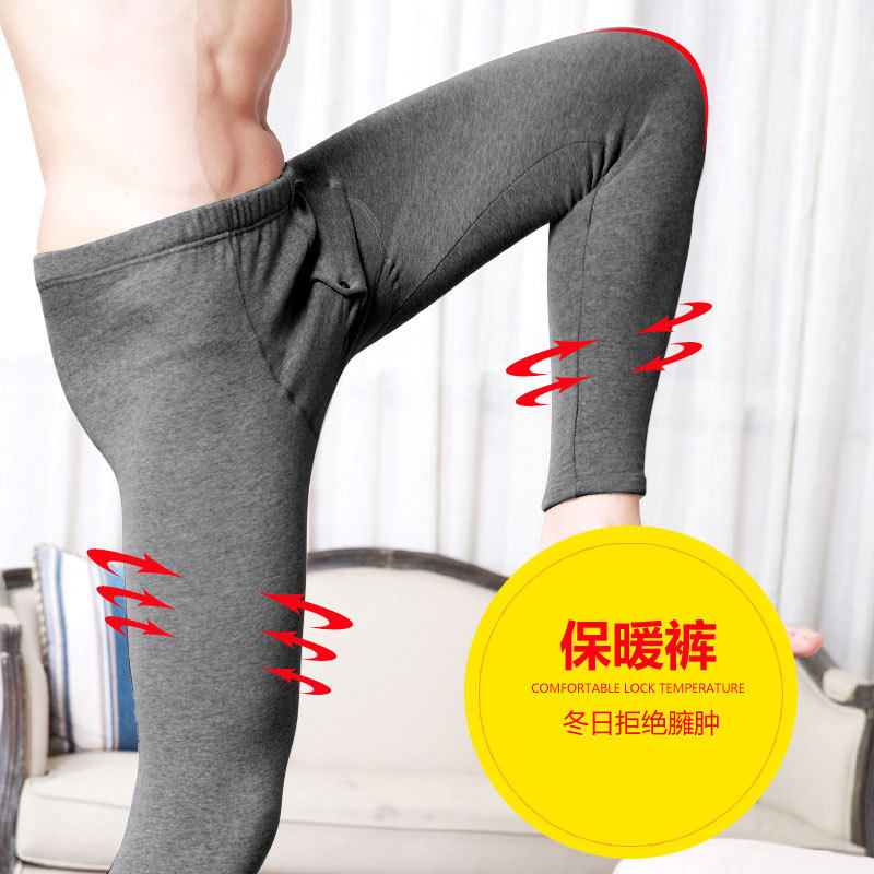 Men's warm pants men's plus velvet thick cotton youth 12 junior high school students 14 sanitary pants boy 16 male big boy 18