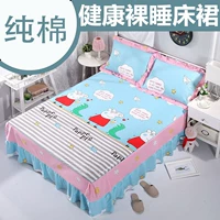 Váy ngủ mùa hè cotton đơn mảnh hoạt hình bông trải giường chống trượt tấm trải giường 1,5m1,8 m bảo vệ drap giường có viền