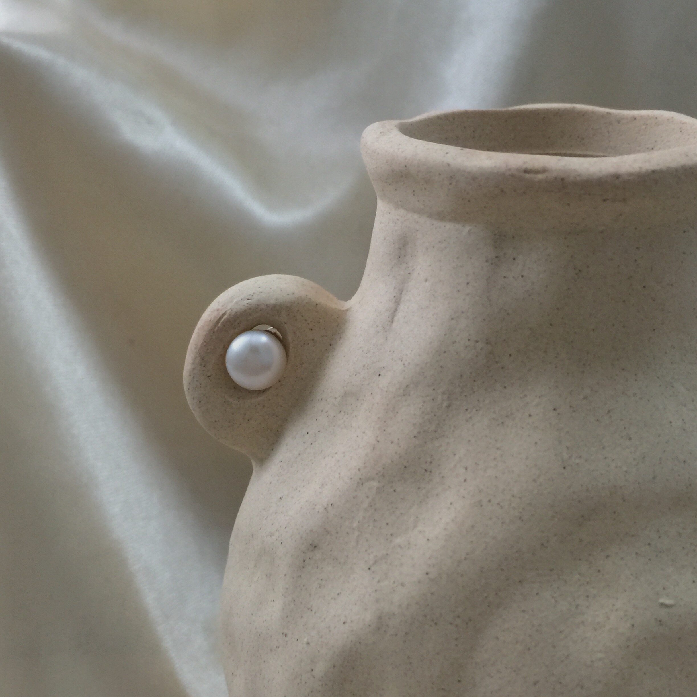 Iamnotnice hand for s925 silver minimalist about temperament 100 lap natural freshwater pearl earrings earrings earrings