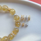 Аксессуар, браслет из кварца, кварц, бусины, прокладка, серебро 925 пробы, микроинкрустация, DIY