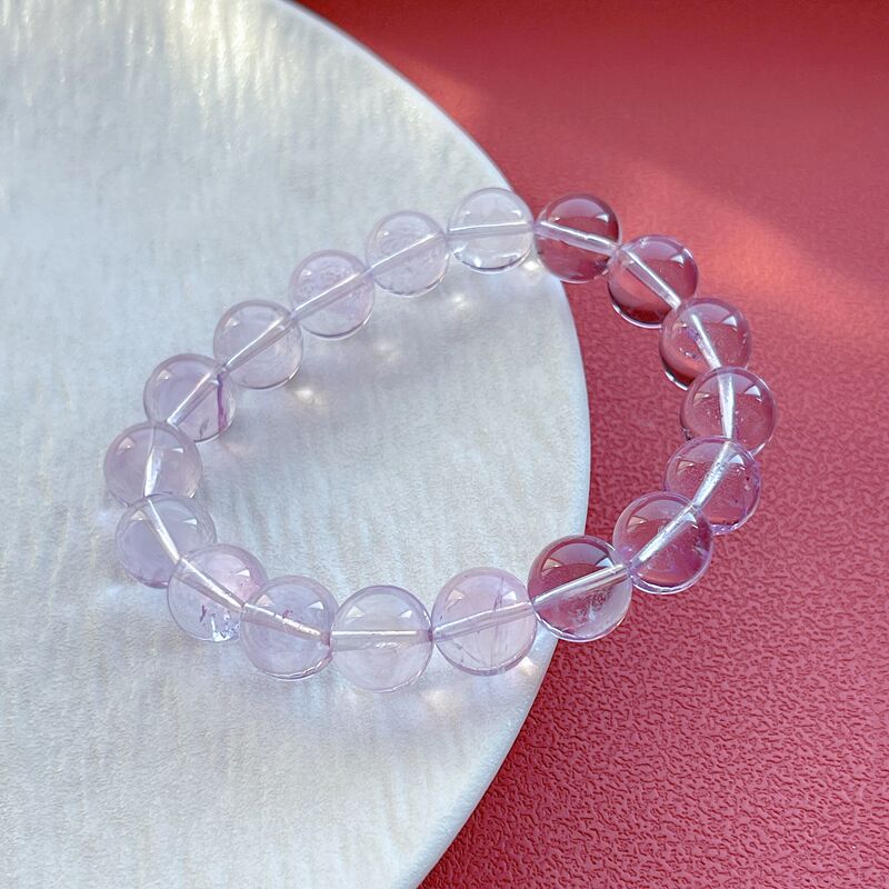 Brazilian Natural Lavender Amethyst Bracelet for Women, Ice Type Bolivian Single-Circle Light Purple Crystal Bracelet Brazilian Natural Lavender Amethyst Bracelet for Women, Ice Type Bolivian Single-Circle Light Purple Crystal Bracelet