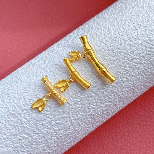 S925, золотые бамбуковые аксессуары, изогнутая трубка, инкрустация камня, браслет из бисера ручной работы, DIY