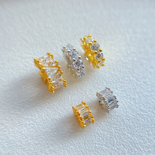 Аксессуар, браслет из кварца, кварц, цирконий, бусины, прокладка, серебро 925 пробы, микроинкрустация, «сделай сам»