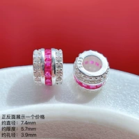 LA1462 925 серебряные бусины-проставки со стразами и большими отверстиями, одинарные