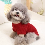 Весна и осень Новые Кошки и Собаки Общая одежда -в общем назначении, VIP -плюшевый плюшевый плюшевый плюшевый плюшевый капюшон, красный свитер на два фута