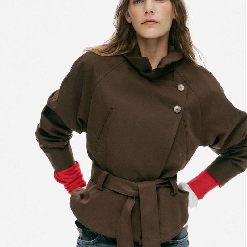 Zara Domestic Purchasing Agent September~Short Double-Breasted Trench Coat Style Jacket 5063/714 5063714 Zara Domestic Purchasing Agent September~Short Double-Breasted Trench Coat Style Jacket 5063/714 5063714
