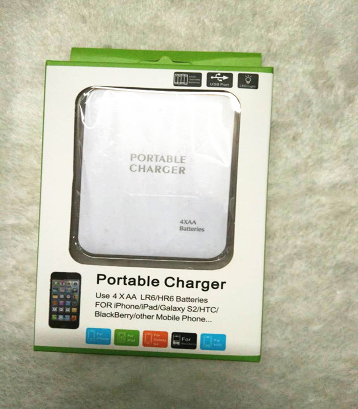 Portable USB sạc khẩn cấp 4 pin AA điện kho tàng sạc điện thoại di động khẩn cấp của Apple Andrews - Ngân hàng điện thoại di động sạc dự phòng energizer 20000mah