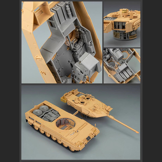 Small Transparent Model 1/35 Fully Detailed Leopard 2A6 Modern German Main Battle Tank Rm5066