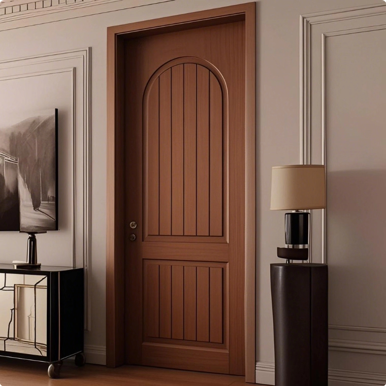 Thai Oak Walnut Wood Lacquered Golden Silk Pomelo Solid Wood Door Bedroom Door Interior Door Bathroom Door Kitchen Glass Door