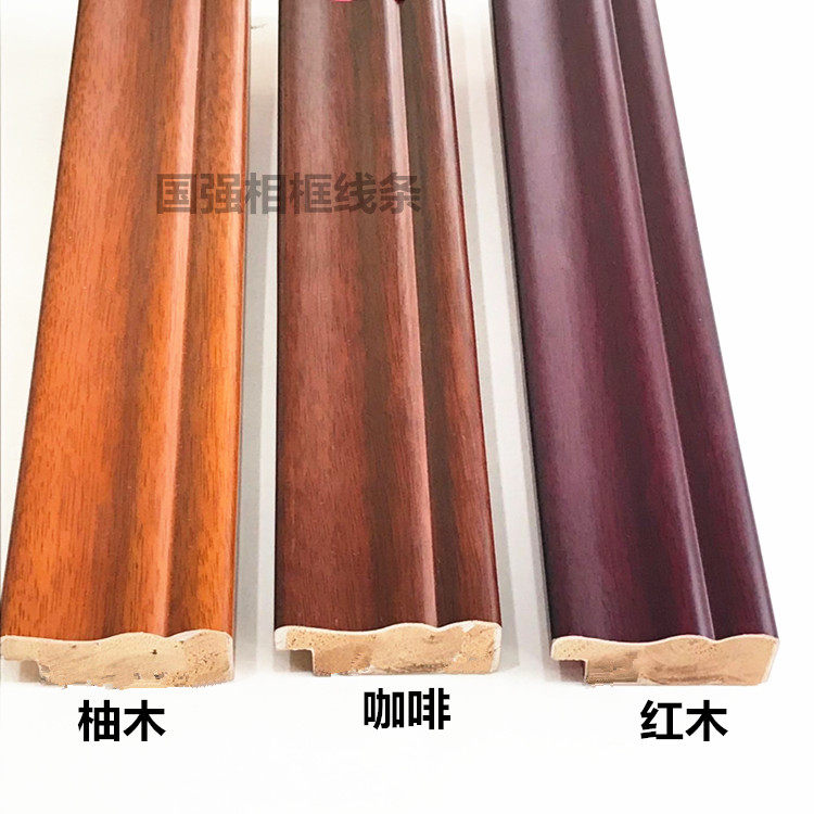 84360 line solid wood frame strip landscape painting solid wood frame material Chinese painting character painting wood line imitation white wood 3.5 meters long