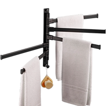 Toilet hanging towel rack free of punch rotary multi-pole space aluminium towel rod bathroom hanger Dormitory Racks
